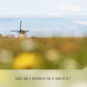 Felicitatie landschap met molen