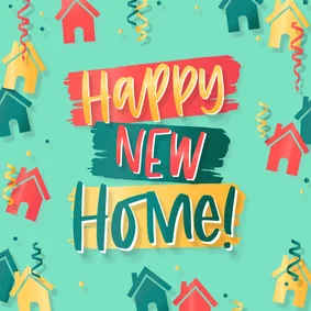 Felicitatie nieuwe woning typografisch happy new home