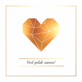 Felicitatie - Origami hart goud