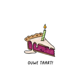 Felicitatie ouwe taart kaart