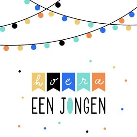 Felicitatie - Slinger met bolletje jongen