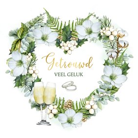 Felicitatie trouwen hart helleborus