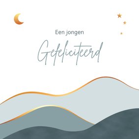 Felicitatie - Vlakken met goudlook en sterren