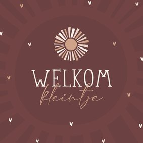 Felicitatie welkom kleintje met zonnetje en hartjes