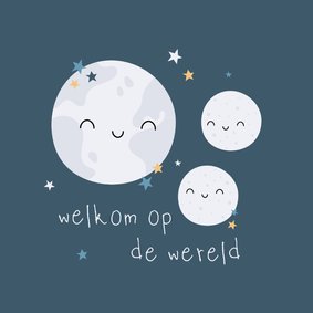 Felicitatie welkom op de wereld tweeling planeten