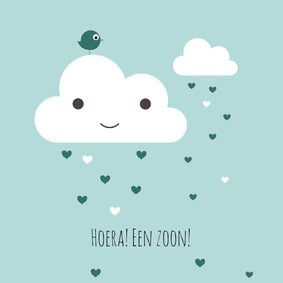 Felicitatie - Wolk met harten