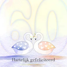 Felicitatie zwaan diamanten huwelijk