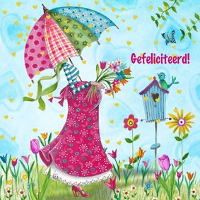 Felicitatie Zwanger Parasol Illustratie