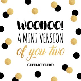 Felicitatie zwangerschap typografie confetti goudlook