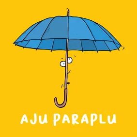 Felicitatiekaart afscheid collega aju paraplu bedankt