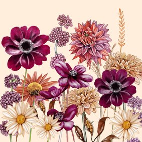 Felicitatiekaart bloemen in de herfst