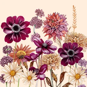 Felicitatiekaart bloemen in de herfst