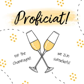 Felicitatiekaart champagne cheers hip illustratie