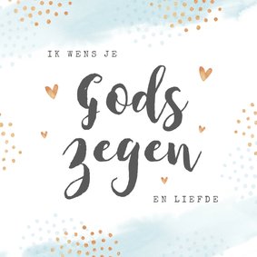 Felicitatiekaart christelijk communie doopsel hartjes verf