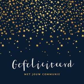 Felicitatiekaart communie sterren goud foto