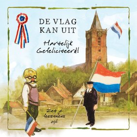 Felicitatiekaart De vlag kan uit, hartelijk gefeliciteerd!