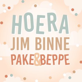 Felicitatiekaart Fries 'jim binne pake en beppe'