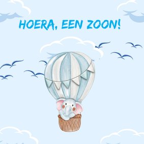 Felicitatiekaart geboorte hoera een zoon