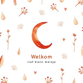 Felicitatiekaart geboorte meisje met bloemenprint