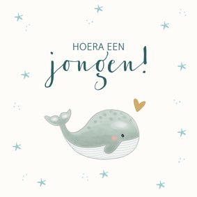 Felicitatiekaart geboorte - Walvis jongen