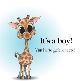 Felicitatiekaart Giraf it's a boy