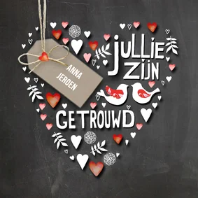 Felicitatiekaart hart trouwen