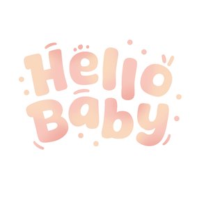 Felicitatiekaart hello babygirl grafisch baby meisje