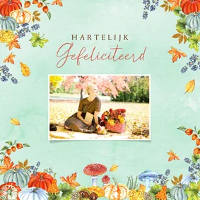 Felicitatiekaart herfsttafereel