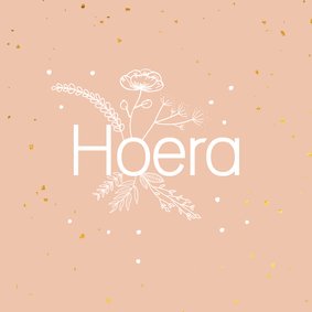 Felicitatiekaart - Hoera - flowers