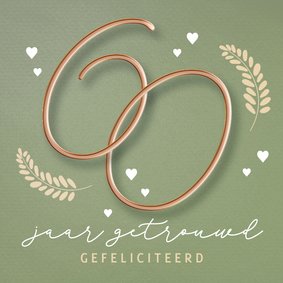 Felicitatiekaart huwelijk getal 60 jaar 