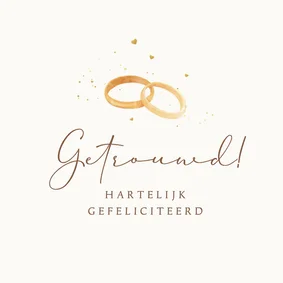 Felicitatiekaart huwelijk getrouwd ringen liefde geluk