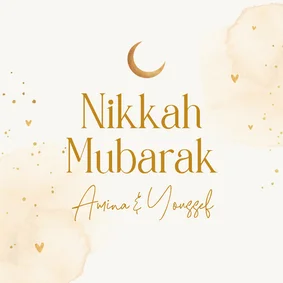 Felicitatiekaart Islamitisch huwelijk Nikkah Mubarak liefde