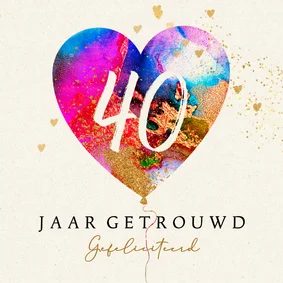 Felicitatiekaart jaar getrouwd ballon hart