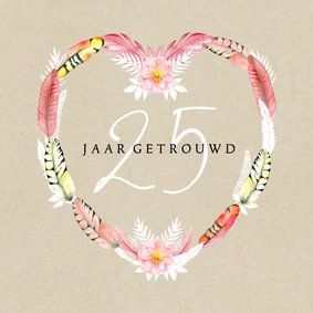 Felicitatiekaart jubileum hart veren