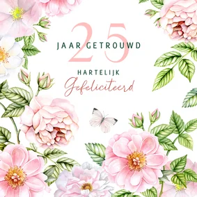 Felicitatiekaart jubileum rozen