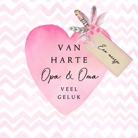 Felicitatiekaart kleinkind hart met label