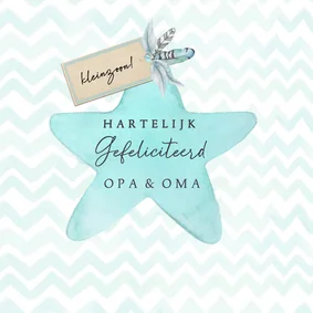 Felicitatiekaart kleinzoon ster label