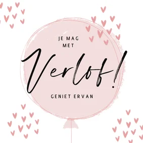 Felicitatiekaart meisje zwangerschapsverlof hartjes ballon