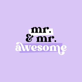 Felicitatiekaart mr. & mr. awesome paars