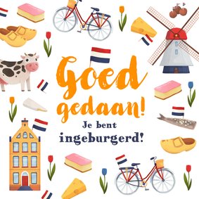 Felicitatiekaart naturalisatie Nederland ingeburgerd vrolijk