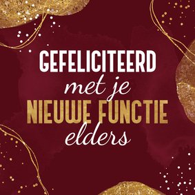 Felicitatiekaart nieuwe functie elders stijlvol goud