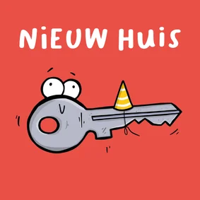 Felicitatiekaart nieuwe huis vrolijke sleutel