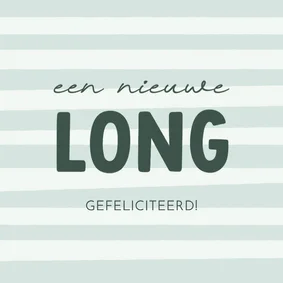 Felicitatiekaart nieuwe long groen gestreept transplantatie