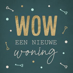 Felicitatiekaart nieuwe woning met trendy patroon