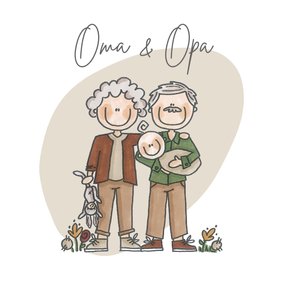 Felicitatiekaart oma & opa hoera een kleinkind