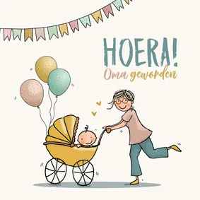 Felicitatiekaart Oma geworden