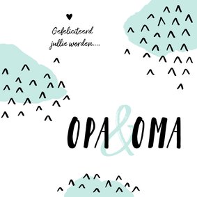 Felicitatiekaart opa en oma hip trendy mint foto