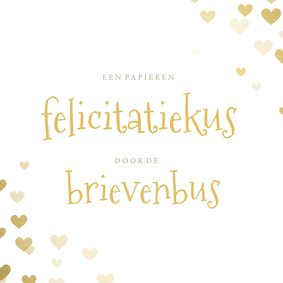 Felicitatiekaart papieren kus door de brievenbus