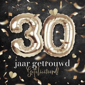 Felicitatiekaart parel huwelijk 30 jaar getrouwd confetti