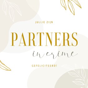 Felicitatiekaart partners in crime abstract met lijntekening